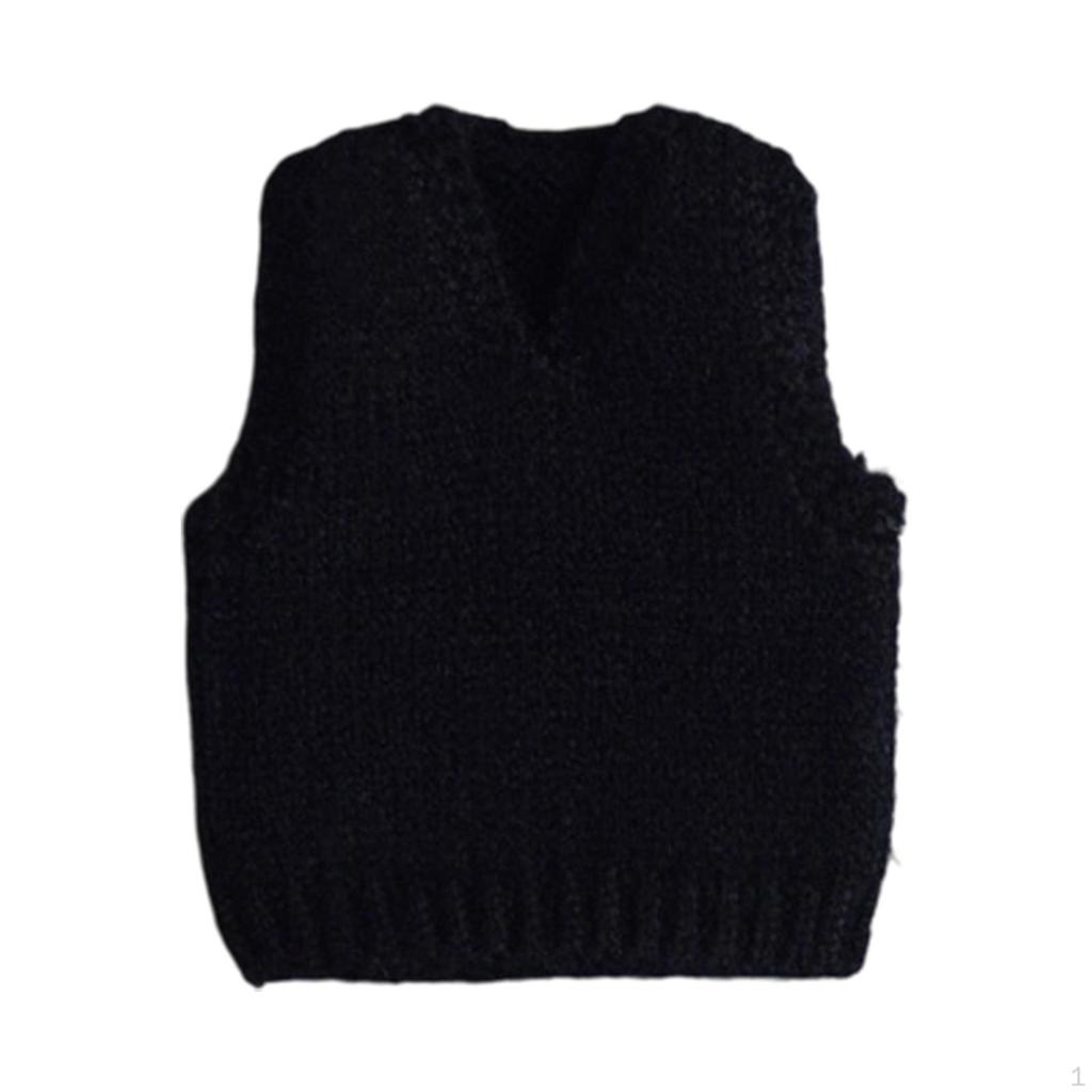 1/ Figure Clothes Doll Knit Sleeveless Vest Mini Trendy Dress Up Miniature Clothing for 6"