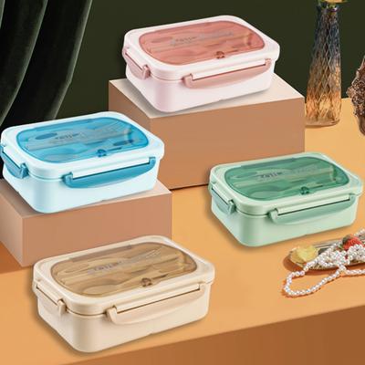 Bento Lunch Box with Utensil Set Leakproof Compartment Large Capacity Microwaveable Lunch Containers