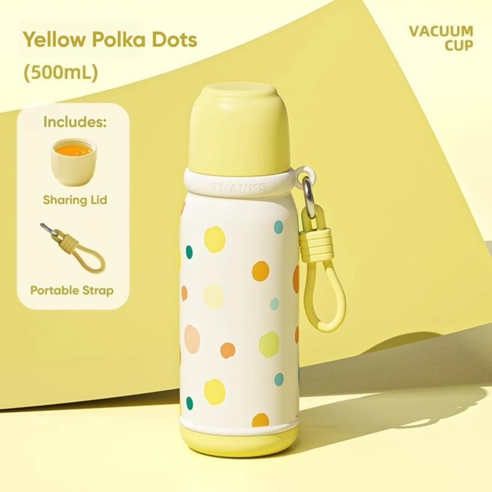500ml Thermal Cup with Straw Straw Water Bottle Cute Insulated Cup  Kids