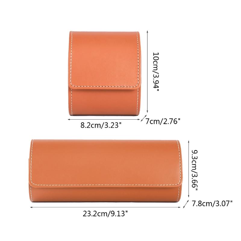 Caixa de Armazenamento Portátil para Relógios com 1/3 Compartimentos Rolo de Couro Vintage Chique para Relógios Estojo de Viagem Organizador de Bolsas para Relógio de Pulso Caixas