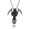 Vintage Gothic Hell Reaper Scythe Pendant Mystical Demon Necklace for Men Personality Punk Halloween Trend Jewelry
