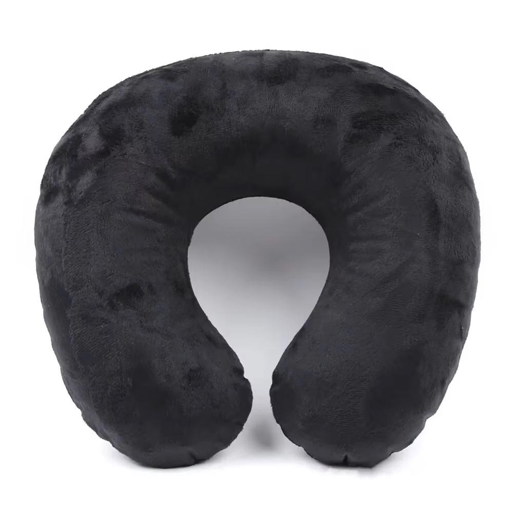 1PC U-shaped Travel Pillow Portable Lazy Inflatable Neck Cervical Support Short Plush Office Sleep Essentials