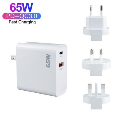 Original PD 65W QC3.0 Super Fast Charger Typ C GaN Ladegerät EU US UK AU Stecker Wandladegerät für IPhone IPad Apple Watch