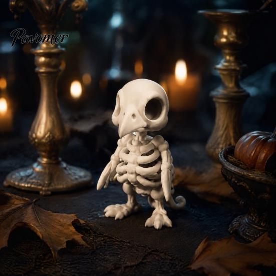 Personalized Gothic Interior Decor 3D Printed Vulture Skeleton Figurine,Spooky Bird Skull Statue, Mini Realistic Model Micro Landscape Ornament