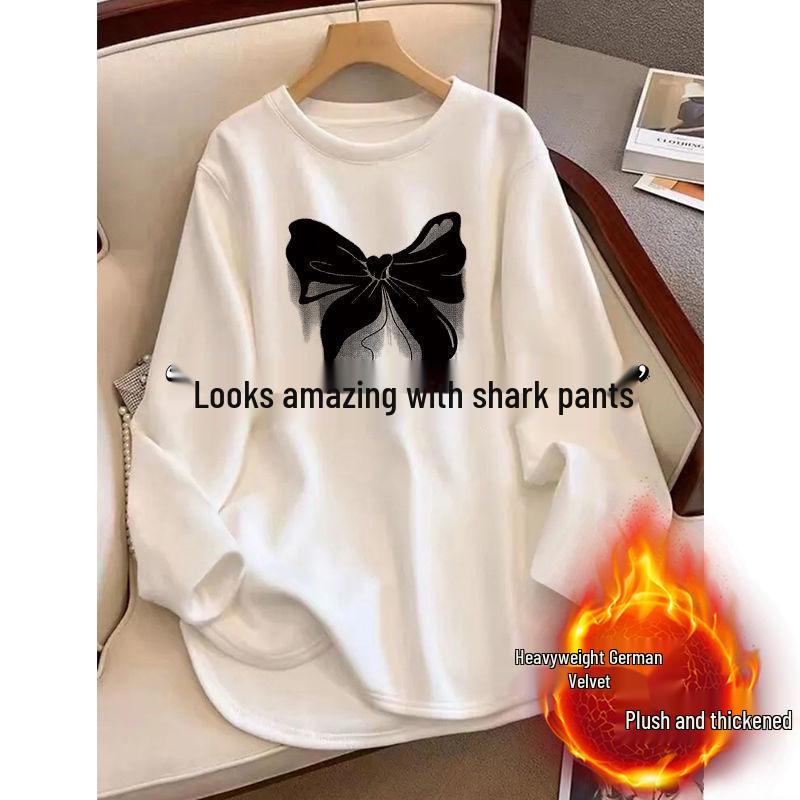 

Бархатный белый флисовый топ оверсайз с разрезами и длинными рукавами для женщин 3XL (145-160 lbs)