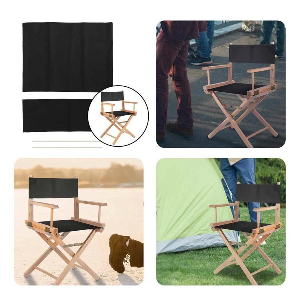 Tvättbart Stolssitsöverdrag Kit Regissörsstol Sitsbyte Kanvasöverdrag Strandstol Vikbart Överdrag (53*41,53*20) + 2 st Bambo