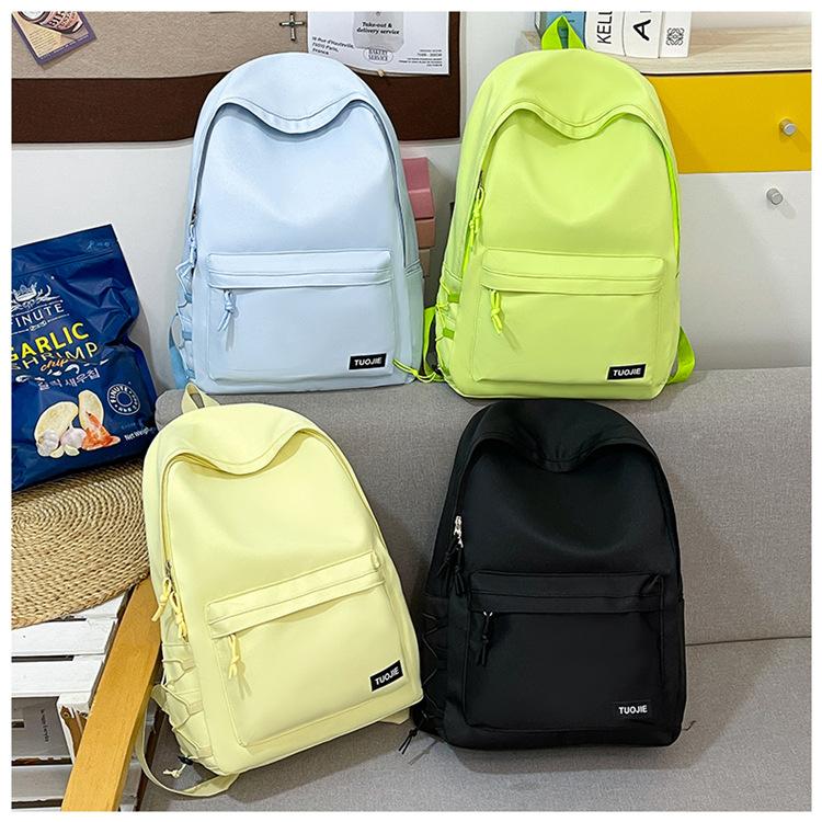 New fashion backpack college student solid color schoolbag women's high school large capacity backpack fashion