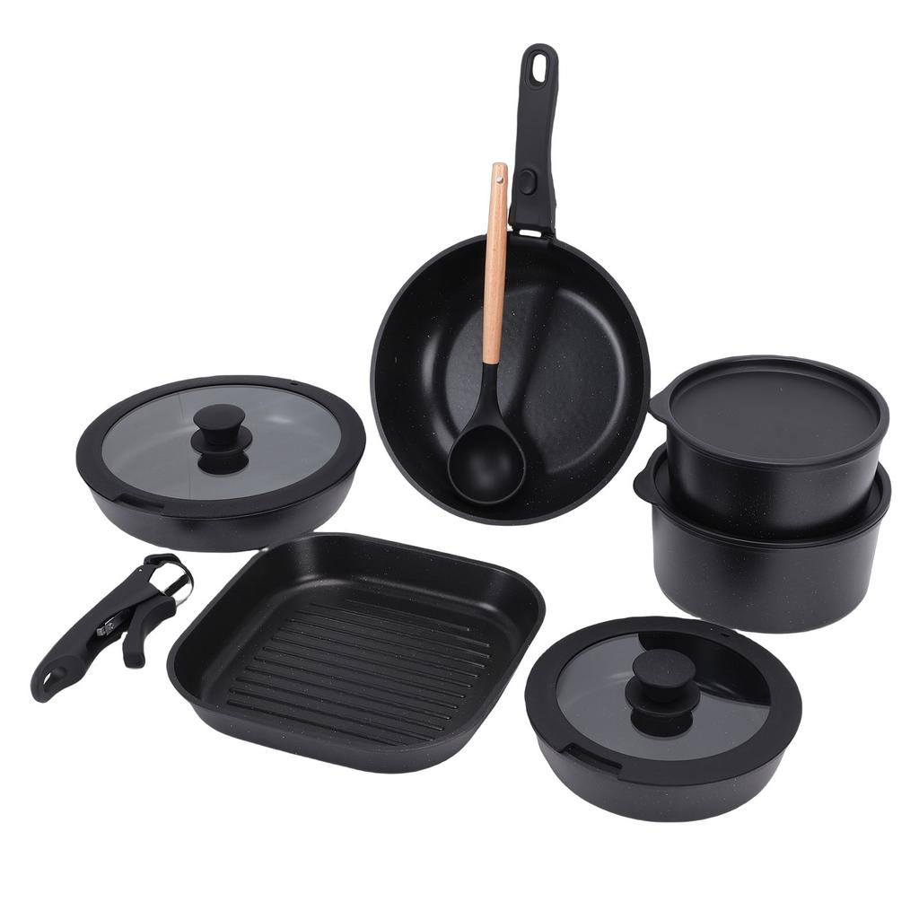 Pots and Pans Set with Detachable Handle Aluminum Nonstick Induction Cookware Set for Kitchen Cooking Dishwasher Safe