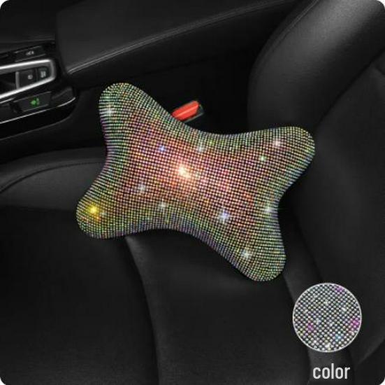 Car Headrest and Lumbar Support with Armrest Pad, Handbrake Gear Cover, Rearview Mirror Safety, and Shoulder Cover - Universal Fit.