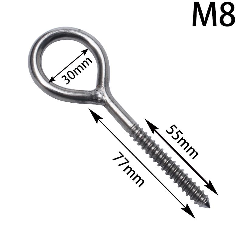 Stainless Steel 304 Eye Bolt, Self-Tapping Screw Eyelet, Butterfly Hand-Tight Self-Sheep Horn Nails