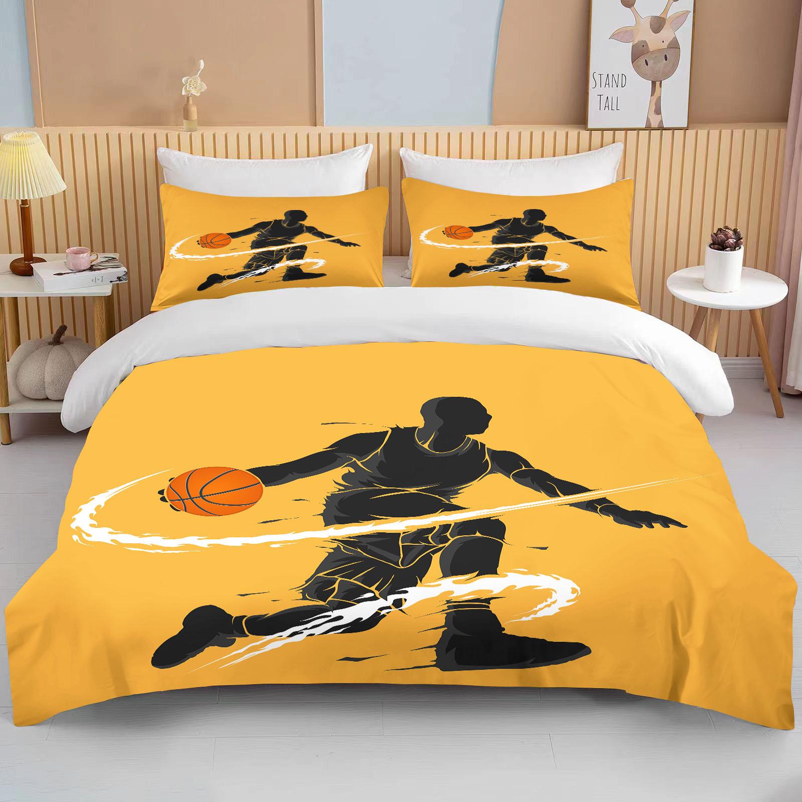 

Милый баскетбольный мультфильм двуспальная кровать пододеяльник кровать европейские постельные принадлежности домашний текстиль роскошные наволочки постельные принадлежности для спальни EU single(135x200cm)