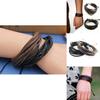 Trendy Handwoven Multilayer Leather Wristband For Couples Elegant Durable Gift Idea