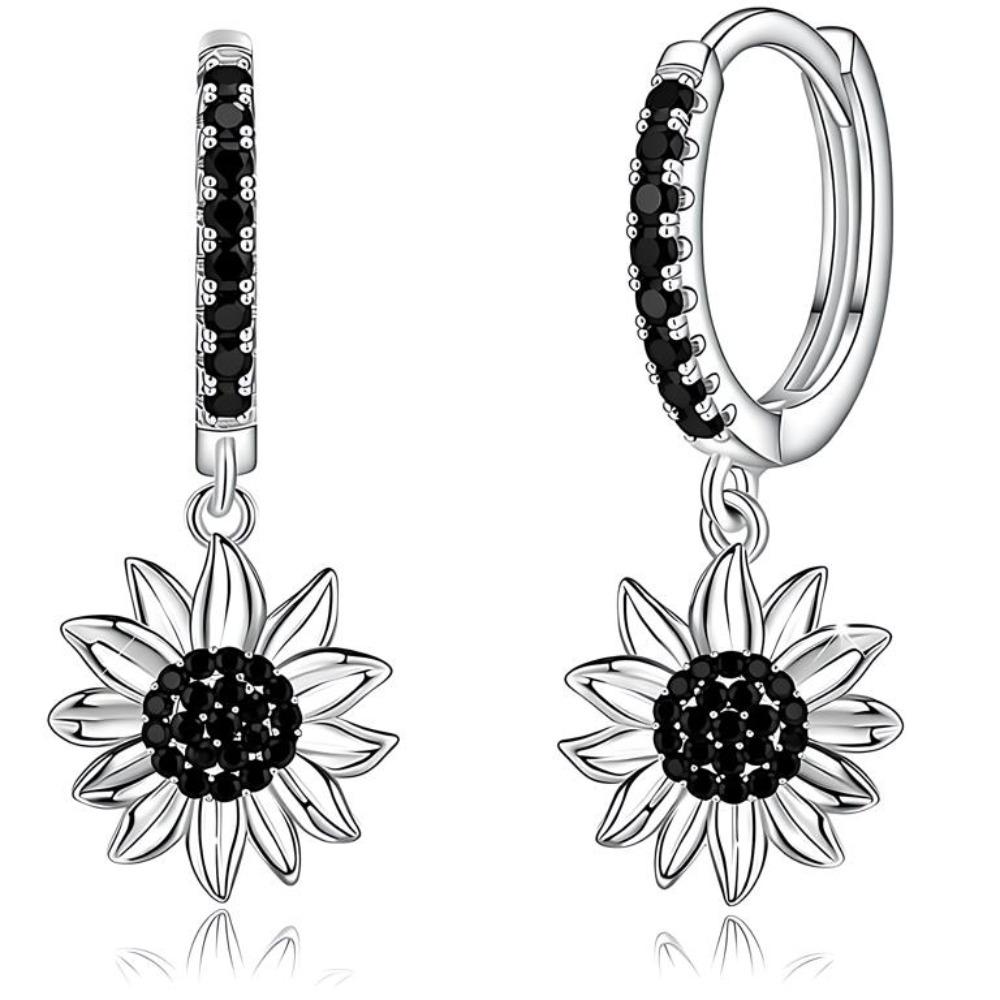 

ЧЕРНЫЙ АВН Черные Изысканные Серьги-Подвески для Женщин Черные Украшения Подсолнух