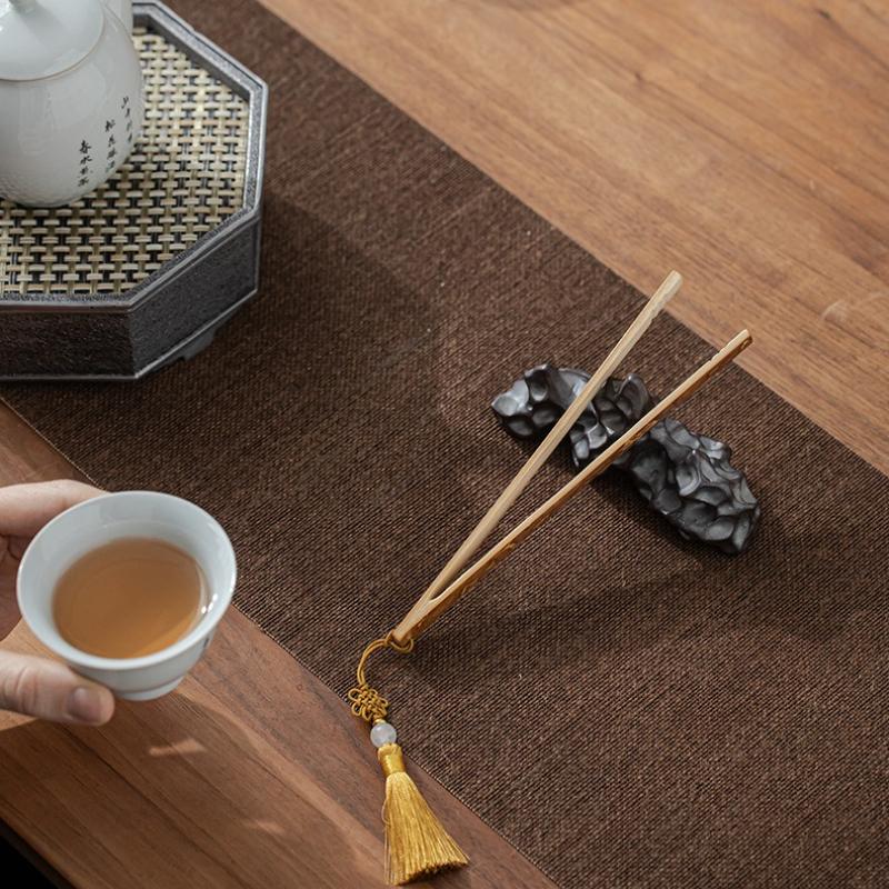 Verbrühschutz Teetassenklemmen Kung Fu Set Zubehör Blattpinzette Bambusklemme Natürliche Wurzel Einzelne Zuckerzange Teegeschirr Küche