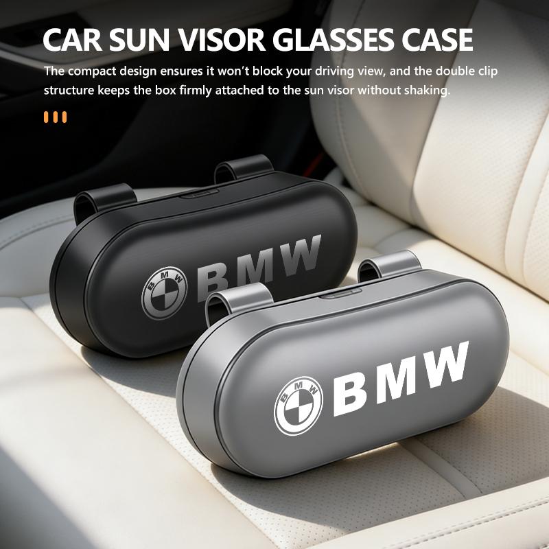 BEKV7 Car Sun Visor Sunglasses Storage Glasses Box Auto Accessories For BMW M3 M5 X3 E93 F10 F20 F30 F40 F15 F25 F26 F31 F49 F86