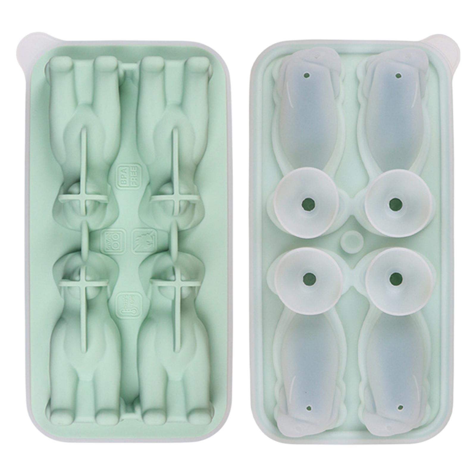 

3D Silicone Mold With Funnel - Whiskey & Cocktail Ice Trays , Brandy, Fast -Free, Easy Release Novelty Gift For Men One Size зелёный