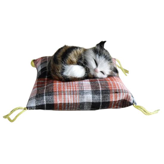 

Имитация кошки кукла плюшевая игрушка мини реалистичные спящие котята на коврике фигурка хаки