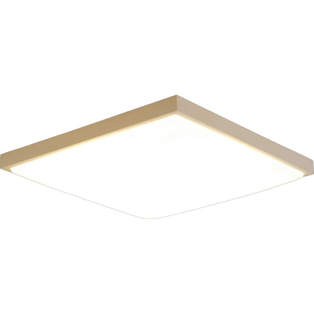 

Iris Ohyama Japanese-style LED Ceiling Light, Natural Wood, Square, Dimmable, Color Adjustable, Fits rooms up to 12 tatami mats, Metal Circuit