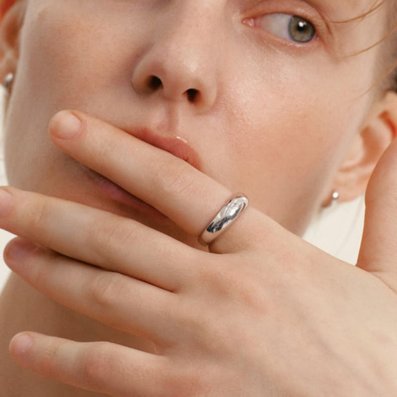 LUNNE Silver 925 Dipper Dome Ring S #LSR33