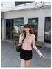 Women's Sweet & Spicy Bow Tie Lace Spliced Long Sleeve Slim Fit Top