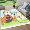 Bobo Siebenschläfer Flannel Pattern Square Carpet,Area Rug,Carpet Rug for Living Room Bedroom Sofa Playroom Decor,Non-slip Floor Mat