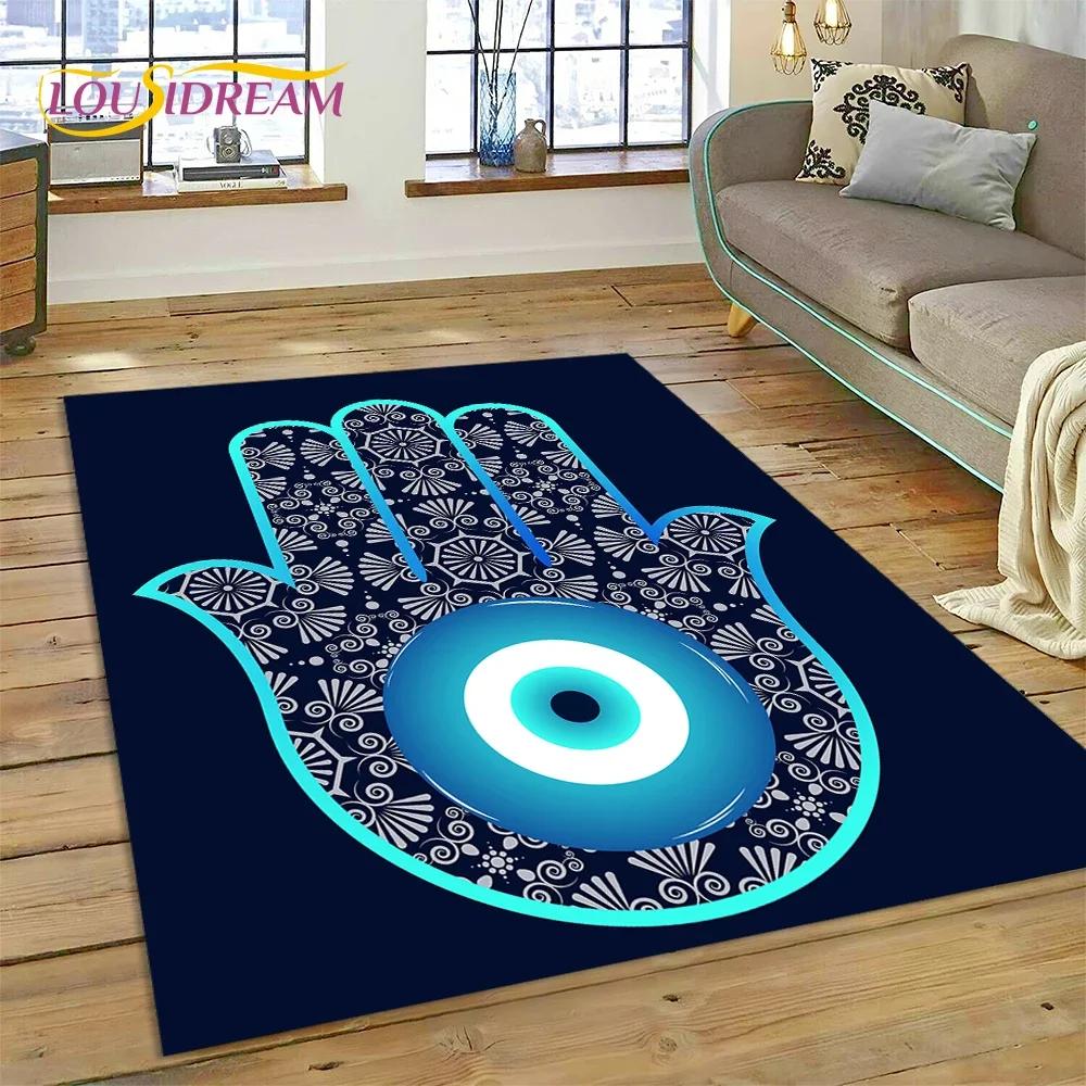 Evil Eye Turkey Blue Nazar Eye of Horus Carpet Rug for Bedroom Living Room Home Sofa Decoration,Child Game Large Decor Floor Mat