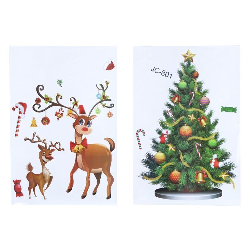 Samolepky na okno Vánoční dekorace pro domov Skleněná pasta Barevné DIY sady Odnímatelná skleněná zeď S