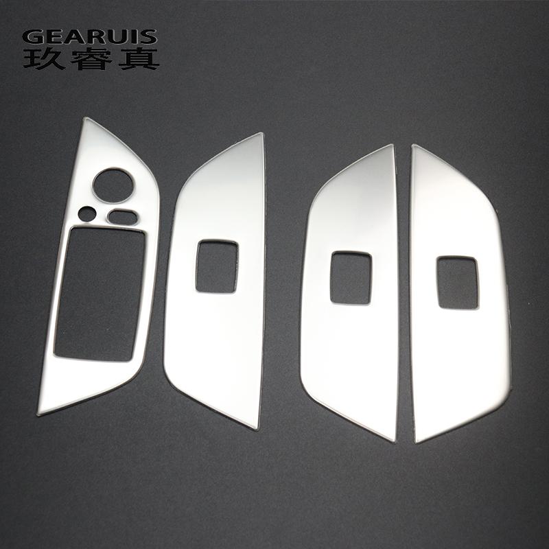 Car Styling Carbon Fiber Window Lifter Control Frame Switch Decor Armrest Panel car stickers For BMW E84 X1 Interior