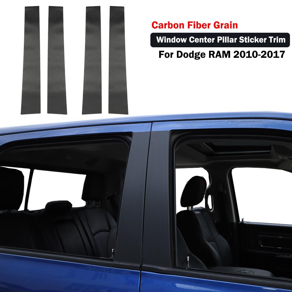 Carbon Fiber Window Center Pillar Sticker Trim Decal For Dodge RAM 1500 2010-17