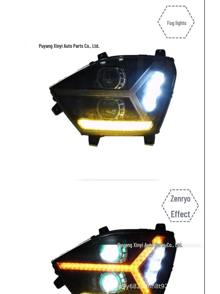 Howo H7G N5G LED Front Headlight Assembly with Dual-Lens and Flowing Turn Signal