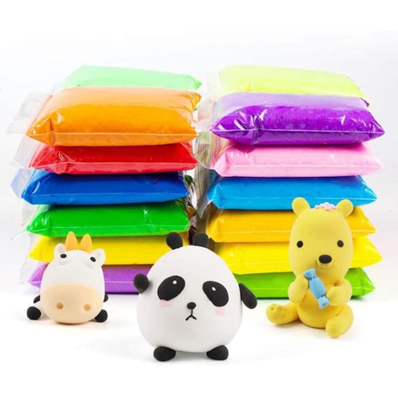 Eclet (Pack Of 24) Air Dry Clay, Colorful Children Soft Clay, Creative Art Crafts, Gifts For Kids-Multi Color. Non-Toxic