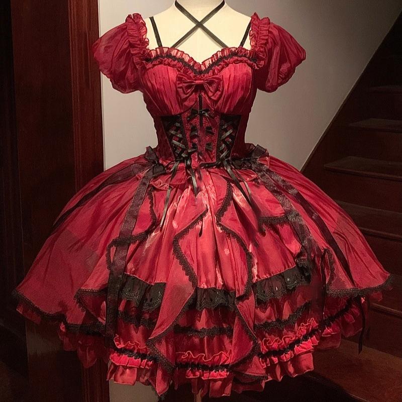 

Лолита Кошка Стеклянные Фэнтези Ланд Платья Принцесса Платье Рукава Amway XXL