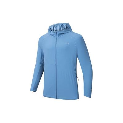 Giacca sportiva leggera con cappuccio e zip a tinta unita Running Series Uomo Giacca Azzurro chiaro 152425603-1