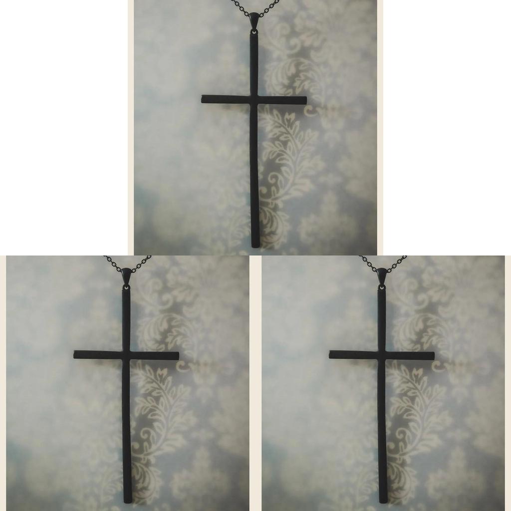 Geometric Black Cross Jewelry With Electroplated Alloy Pendant For Elegant Women