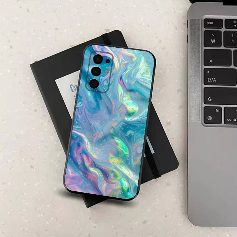 Rainbow Holographic Case For Samsung Galaxy A73,52,71,53,32,72,41,J7,22,Note,31,8,9,Soft Black Silicone Cover