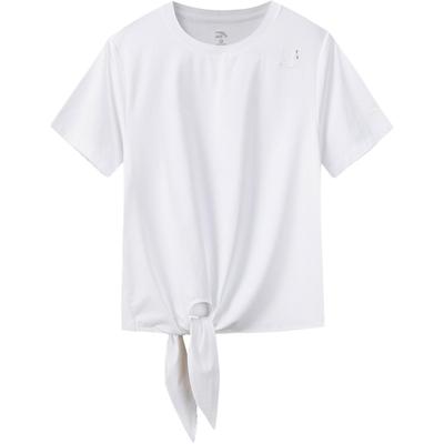 Solid Color Round Neck Versatile Casual Short Sleeve T-Shirt Women Tops 162628118-1