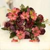 1Pc Simulation 5-pronged Golden Rose Bouquet for Outdoor Courtyard Patio Garden Wedding Decoration Home Decoration