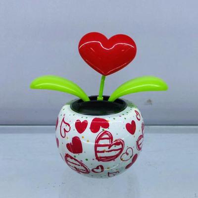 Bobble Heads In Colorful Pots Jewelry Piece Solar Dancing Toy for Car Dashboard Ornament Decoration