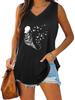 Women Fashion V Neck Printed Sleeveless Top Summer Casual Pullover Loose Tank Top
