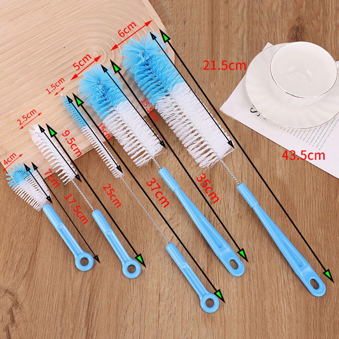 

Набір з 5 щіток для чищення з довгою ручкою для пробірок, скляного посуду та дитячих пляшечок