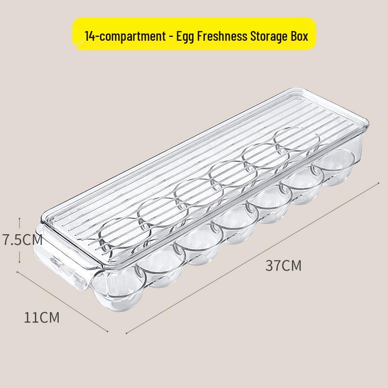 Kylskåpsäggförvaringslåda med lock, Förseglad genomskinlig bricka av livsmedelsgodkänt material för att hålla maten färsk.