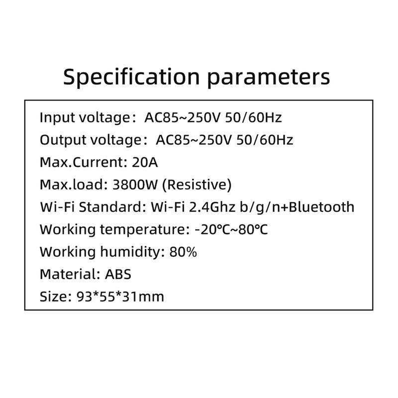 WiFi Temperature Switch with 1M Sensor EWelink Smart WiFi 20A Thermostat Temperature Switch Supports Voice ControlJAS