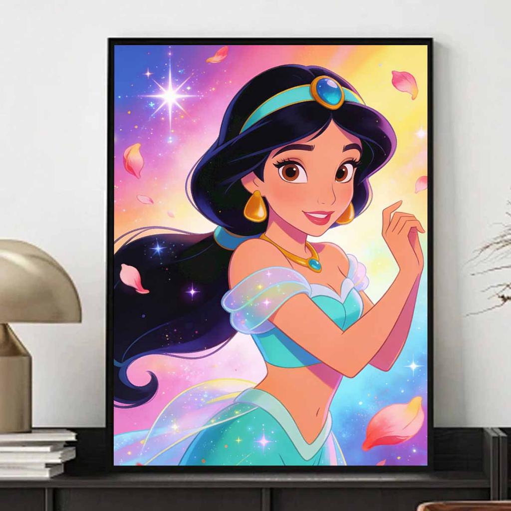 Disney Diamond Painting Kit Full Diamond Round Jasmine Home Decor Craft GiftPerfect For Magical Nights