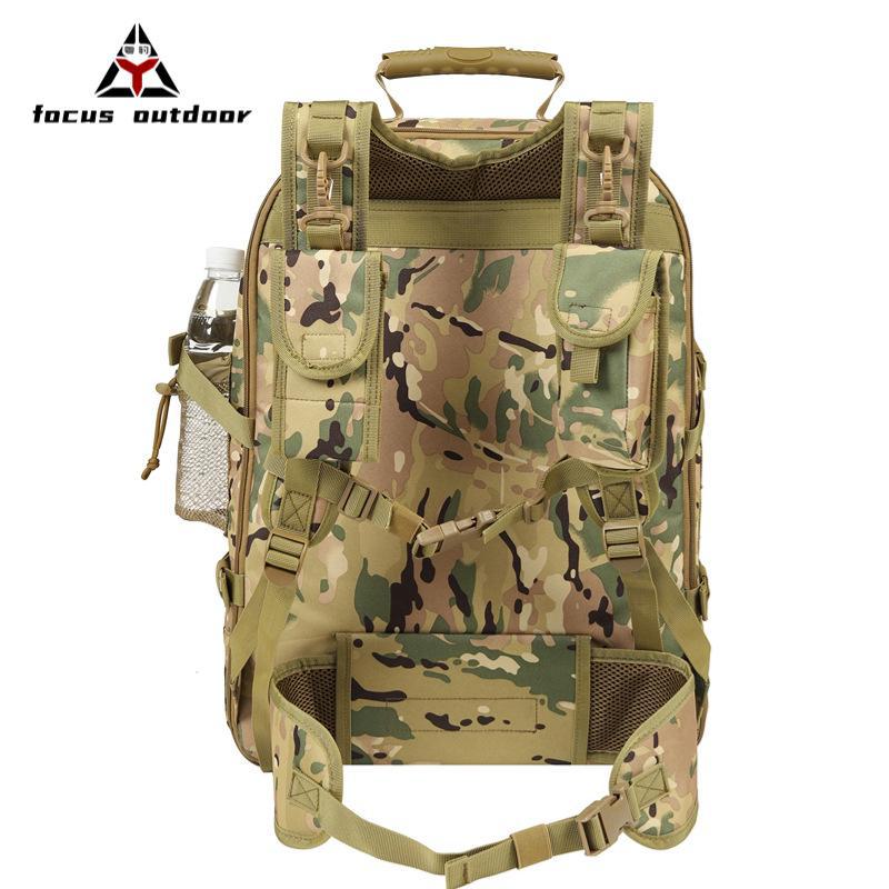 Herrarnas 60L Utbyggbara Taktiska Bergsklättringsryggsäck - Andningsbar & Stor Kapacitet