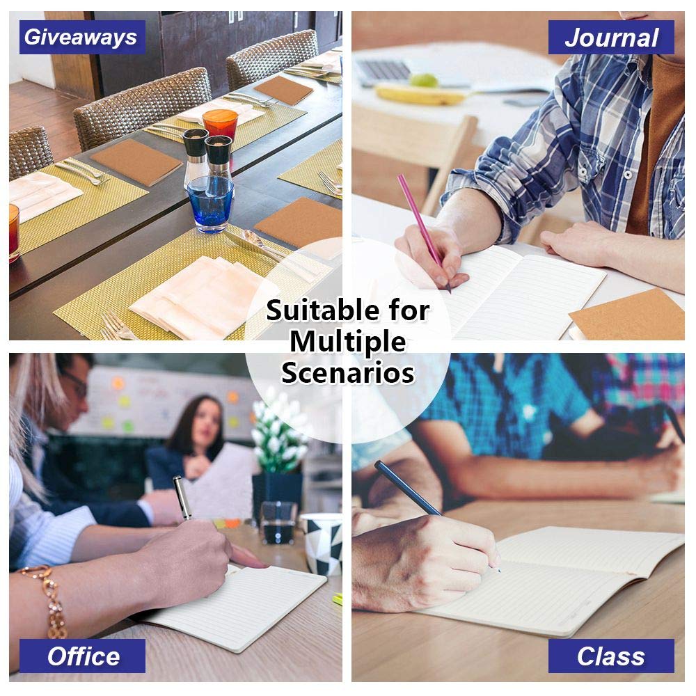 Feela A5 Kraft Horizontal 30 Blank Horizontal Memo Writing Reading Hatron Notebook Notebook, 30-Pack, Ruled, A-Line, 7mm, Sheets, Cover, Waterproof,