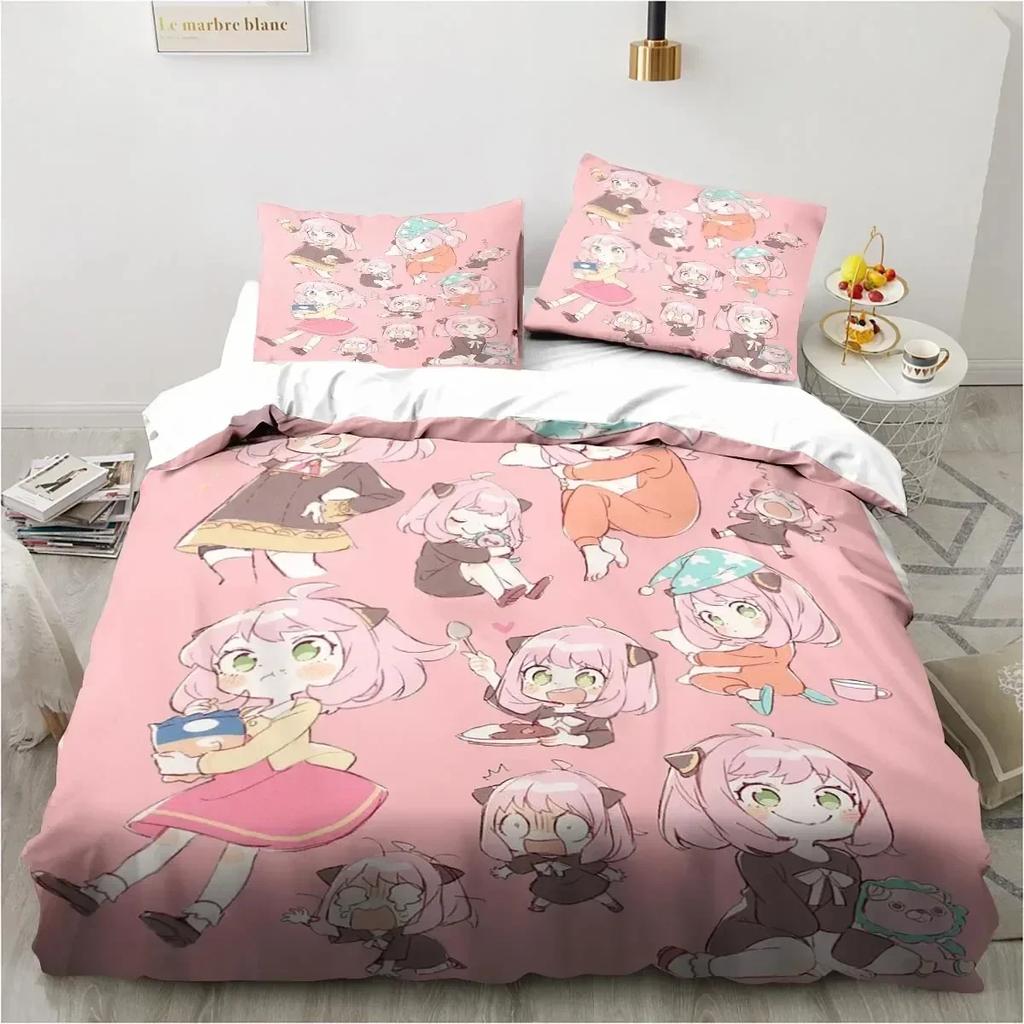 Comforter Spy×Family Anime Comforter Bedding Set Printed Bed Set With Bed Soft Queen King Size Bedclothes Home