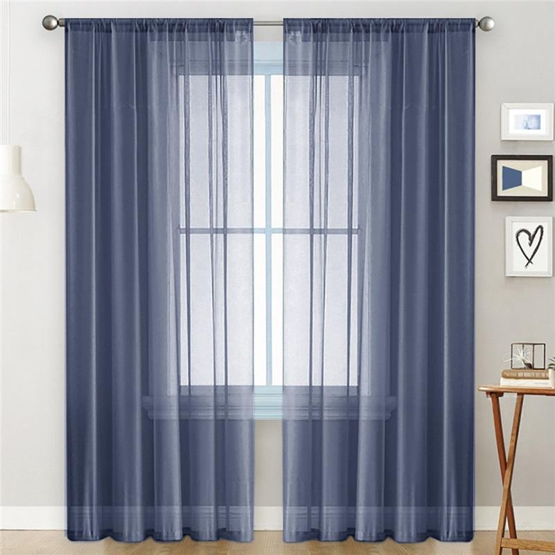 Schlafzimmer Unifarbene Doppelstrang-Triton-Vorhänge, Wohnzimmer Gaze-Vorhänge, Halbschatten-Atmosphäre, Dünne Fensterrollos