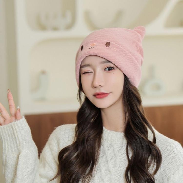 Cute Cat Ears Cute Hats for Womens Knitted Warm Lovely Beanies Cap Birthday Gift