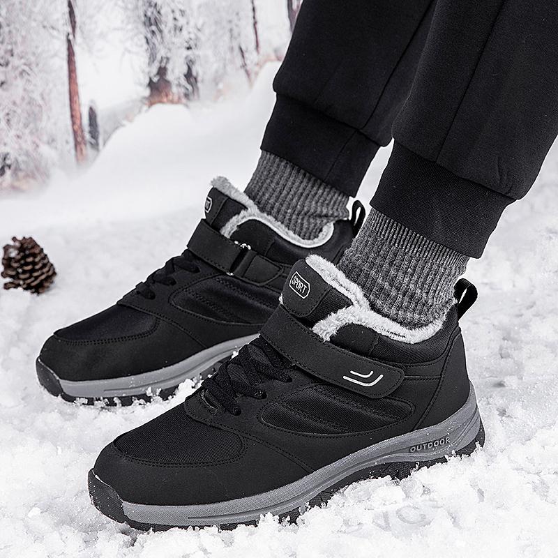 Женские хлопковые туфли плюс бархат теплые уличные спортивные прогулочные туфли кожаные — фото 12