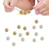 Pack of 10 Exquisite Hollow Designs Sturdy Brass Round Loose Beads with Long Time Use 18K Gold Plating Supplies
